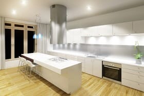 Contemporary kitchen in white